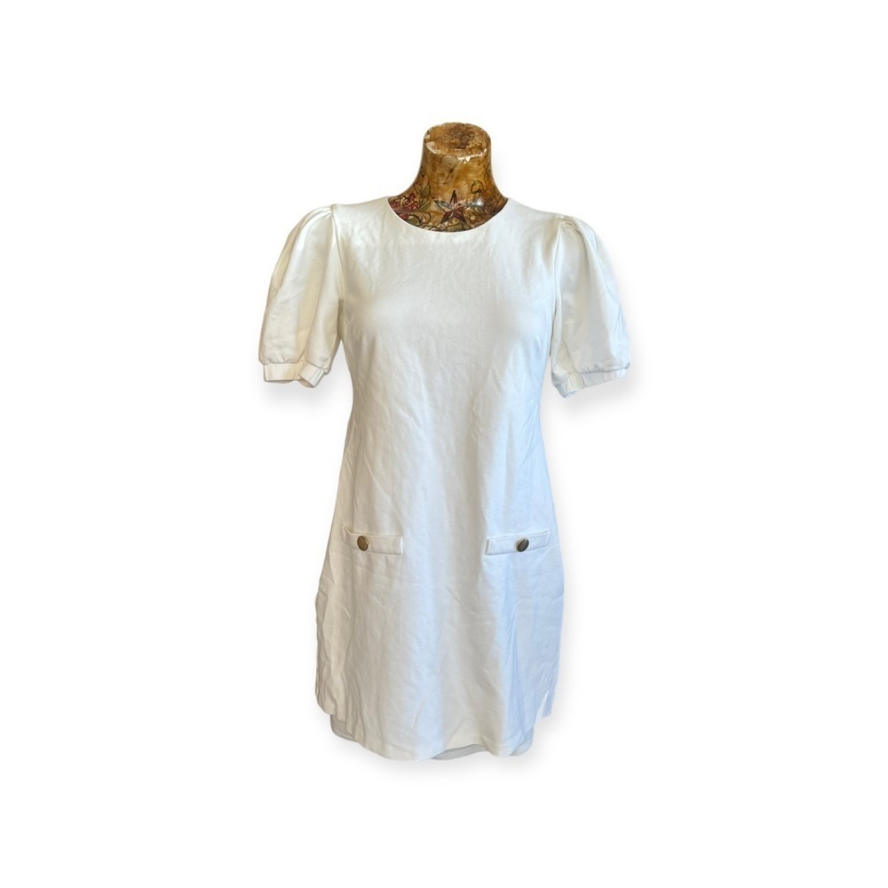 Eliza J Dress short sleeve mini white Size 4 small mod style